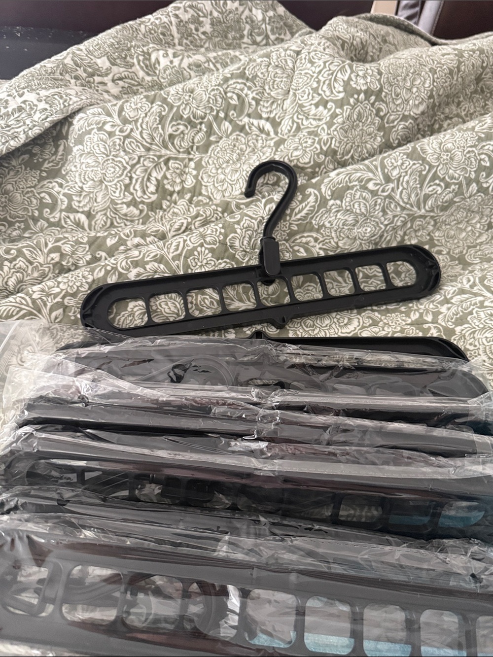 Black Multi-Slot Swivel Garment Hanger
